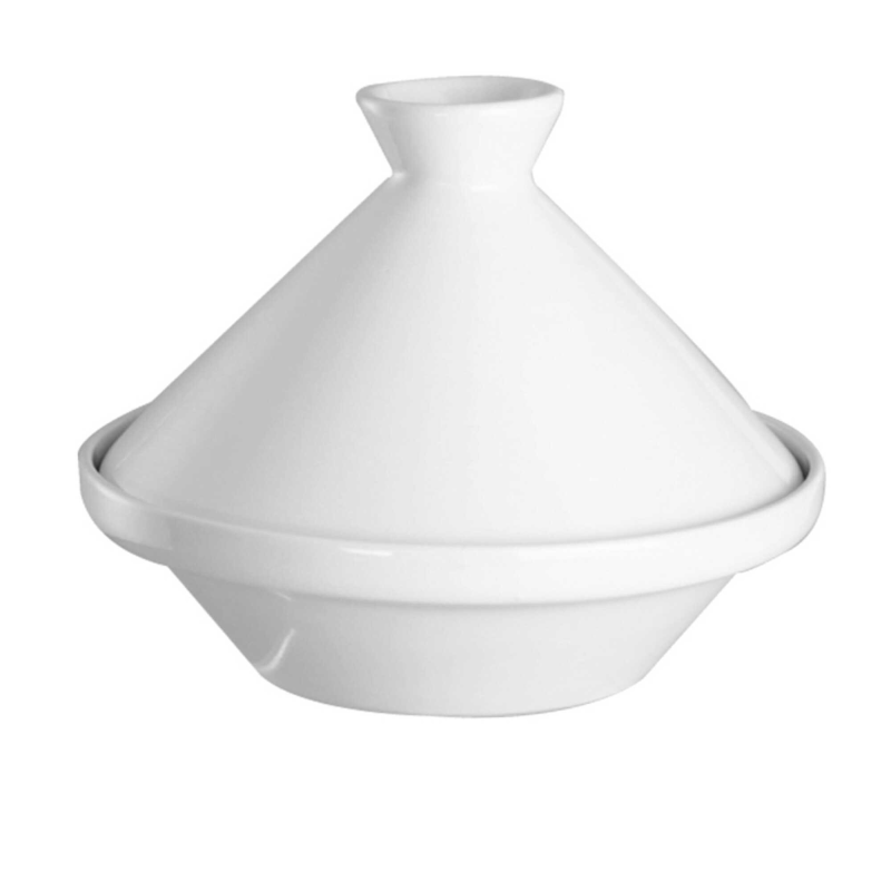 TAJINE 20CM AVEC COUVERCLE EN GRÈS BLANC