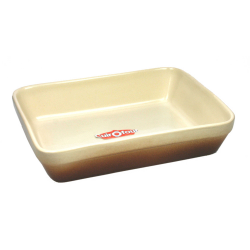 PLAT RECTANGLE CANNELLE 23X18CM EN POTERIE