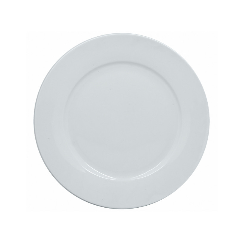 PLAT ROND Ø 30 CM EN PORCELAINE BLANCHE