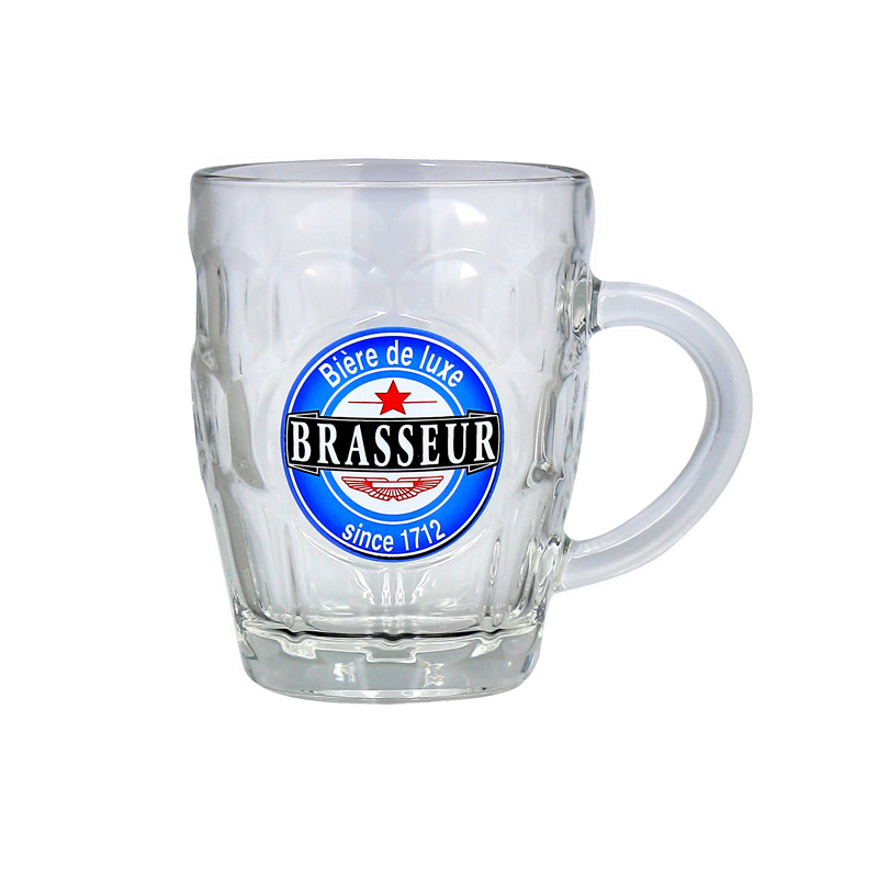 LOT DE 2 BOCKS À BIÈRE BRASSEUR 54CL EN VERRE MÉCANIQUE