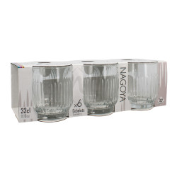 LOT DE 6 GOBELETS NAGOYA FORME BASSE 33CL EN VERRE