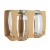 LOT DE 4 GOBELETS SAND 51CL EN VERRE TRANSPARENT FORME HAUTE