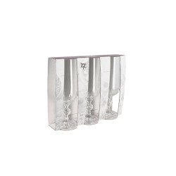 LOT DE 3 FLÛTES MATIGNON 18CL EN CRISTALLIN