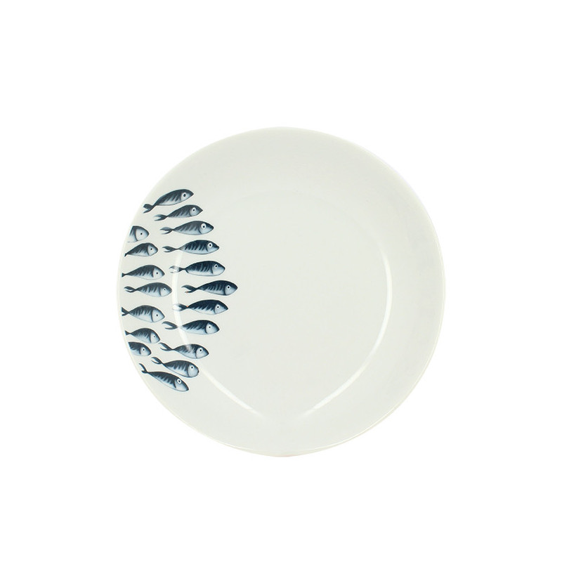 ASSIETTE CREUSE PESCARE 20CM EN PORCELAINE BLANCHE