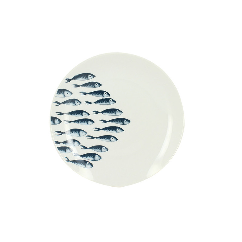 ASSIETTE DESSERT PESCARE 20CM EN PORCELAINE BLANCHE