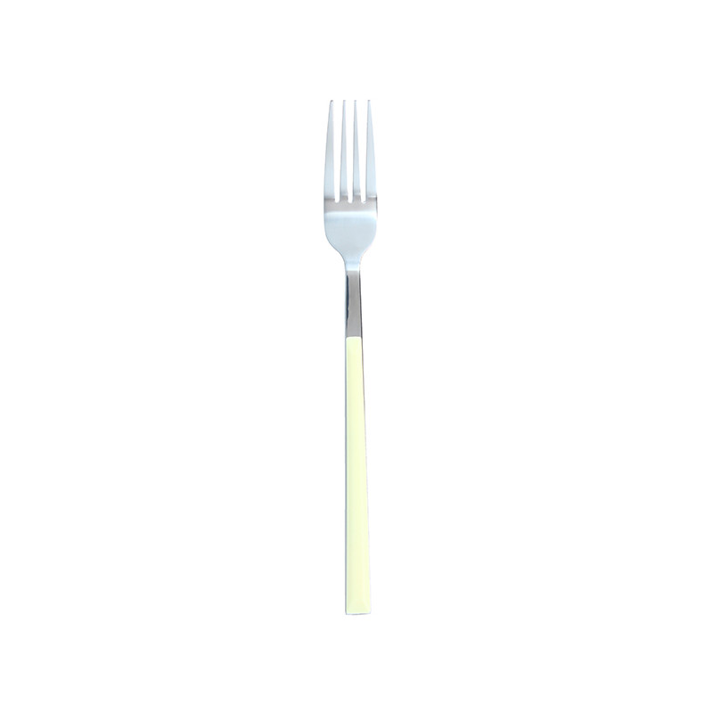 FOURCHETTE DE TABLE COLORAMA 21CM AN ACIER INOXYDABLE CRÈME