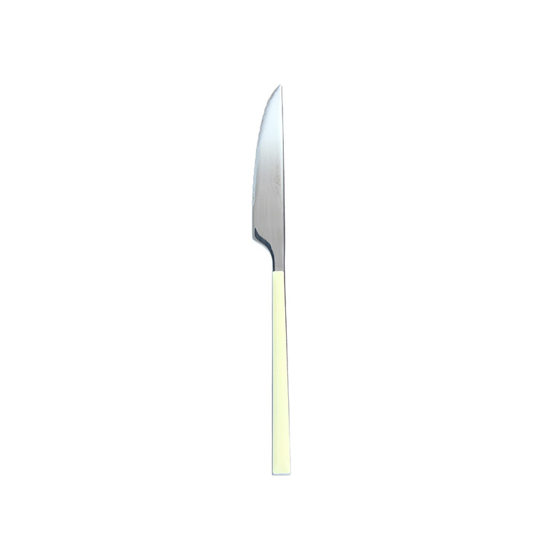 COUTEAU DE TABLE COLORAMA 22CM EN ACIER INOXYDABLE CRÈME