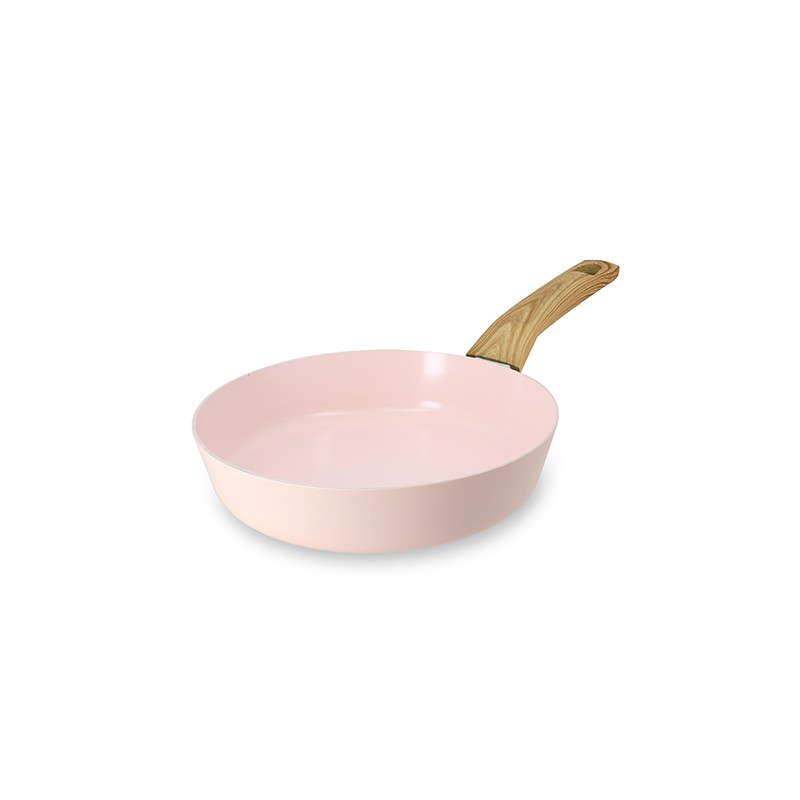POELE 20CM EN ALUMINIUM RECYCLÉ DE COULEUR ROSE INDUCTION COLORAMA