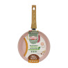 POELE 24CM EN ALUMINIUM  RECYCLÉ DE COULEUR ROSE INDUCTION COLORAMA
