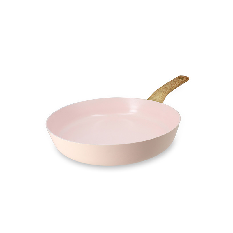 POELE 28CM EN ALUMINIUM RECYCLÉ COULEUR ROSE INDUCTION COLORAMA