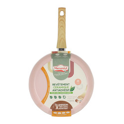 POELE 28CM EN ALUMINIUM RECYCLÉ COULEUR ROSE INDUCTION COLORAMA