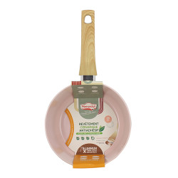 CASSEROLE COLORAMA 20CM EN ALUMINIUM RECYCLÉ ROSE INDUCTION