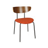 CHAISE EN BOIS METAL ET VELOURS COTELÉ TERRACOTTA RIVA