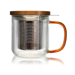 TISANIÈRE KARL 300ML EN VERRE BOROSILICATE ANSE AMBRE