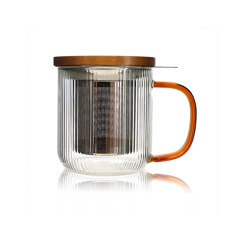 TISANIÈRE KARL 300ML EN VERRE BOROSILICATE ANSE AMBRE