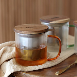 TISANIÈRE KARL 300ML EN VERRE BOROSILICATE ANSE AMBRE