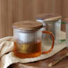 TISANIÈRE KARL 300ML EN VERRE BOROSILICATE ANSE AMBRE
