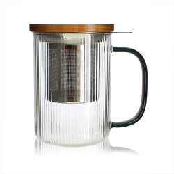 TISANIÈRE KARL 450ML EN VERRE BOROSILICATE ANSE GRAPHITE