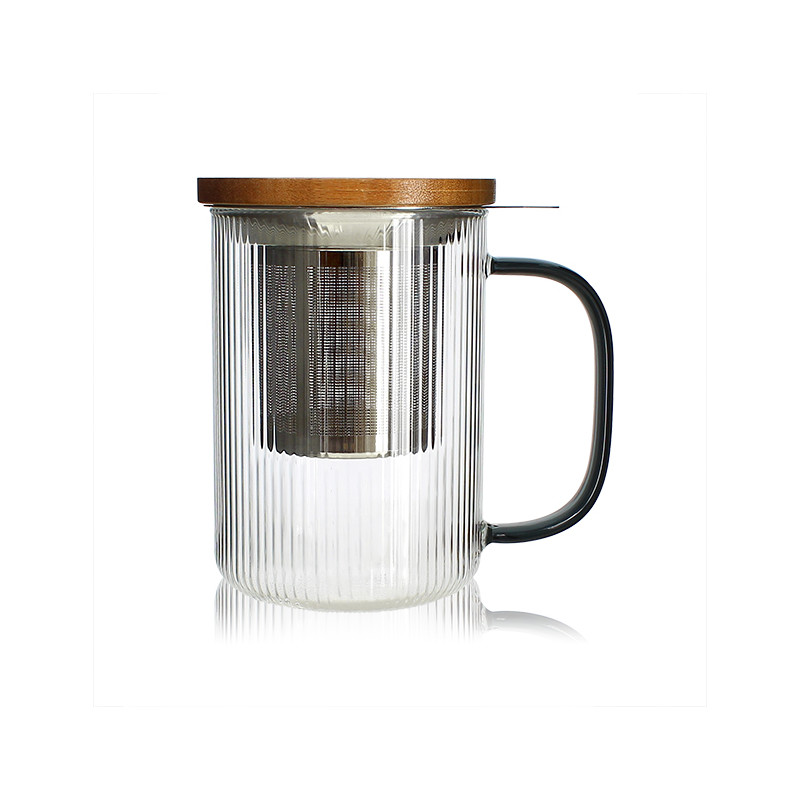 TISANIÈRE KARL 450ML EN VERRE BOROSILICATE ANSE GRAPHITE