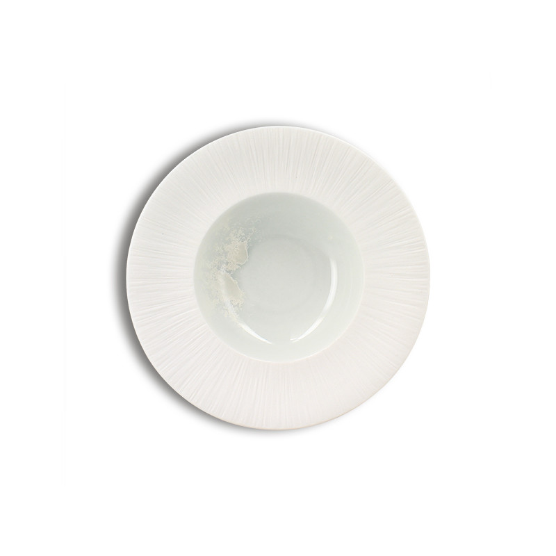 ASSIETTE GOURMET URUS 23.5CM EN PORCELAINE BLEU ET BLANC