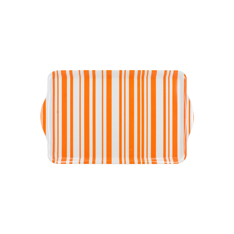 PLATEAU RECTANGLE BAYADÈRE 49X30CM EN MÉLAMINE ORANGE