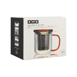 TISANIÈRE KARL 300ML EN VERRE BOROSILICATE ANSE AMBRE
