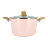 FAITOUT 24CM ALUMINIUM RECYCLÉ ROSE COUVERCLE EN VERRE COLORAMA