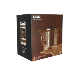 THÉIÈRE KARL 1200ML EN VERRE BOROSILICATE ANSE AMBRE