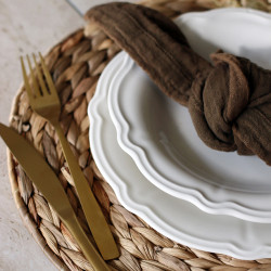 ASSIETTE CREUSE CHARLOTTE 22CM EN GRÈS BLANC