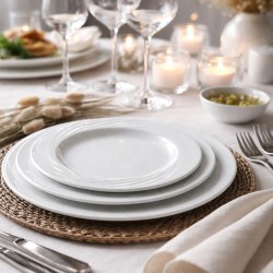 ASSIETTE PLATE AMBASSADOR 25CM PORCELAINE BLANC