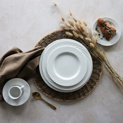 ASSIETTE PLATE AMBASSADOR EN PORCELAINE BLANC
