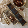 PLAT RECTANGLE VOLCANO 46CM EN PORCELAINE MARRON