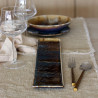 PLAT RECTANGLE VOLCANO 46CM EN PORCELAINE MARRON