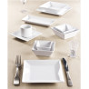 SOUCOUPE CAFE PORCELAIN CARREE BLANC 13.6CM