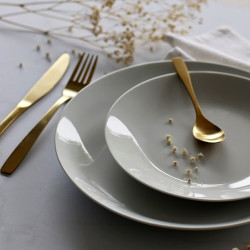 ASSIETTE PLATE METROPOLITAN 27CM EN PORCELAINE BLANCHE