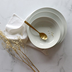 ASSIETTE CREUSE METROPOLITAN 21CM EN PORCELAINE BLANCHE