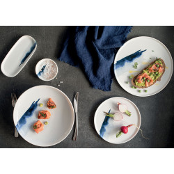 ASSIETTE PLATE BLUE WAVE HYGGE 22CM EN PORCELAINE