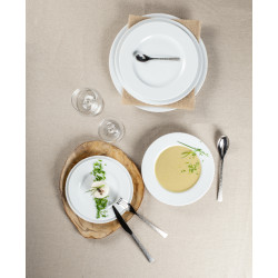 ASSIETTE PLATE 24CM ROMA PORCELAINE BLANCHE