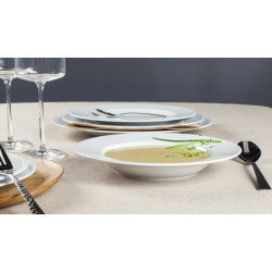 ASSIETTE CREUSE ROMA 22.5CM EN PORCELAINE BLANCHE