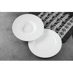 ASSIETTE  GRANDE AILE PETIT BASSIN 27CM ROMA PORCELAINE BLANCHE