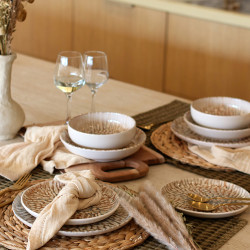 COUPELLE AMBRE 600ML EN GRÈS MARRON ET BEIGE