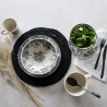ASSIETTE PLATE FLORALI 26CM EN GRÈS DÉCOR NOIR