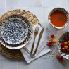 ASSIETTE PLATE HÉRACLÉE 27CM EN GRÈS DÉCOR BLEU