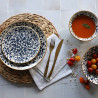 ASSIETTE CREUSE HÉRACLÉE 20CM EN GRÈS DÉCOR BLEU