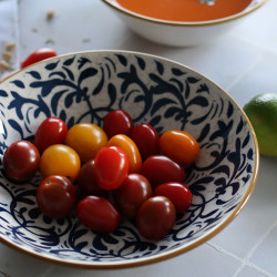 ASSIETTE CREUSE HÉRACLÉE 20CM EN GRÈS DÉCOR BLEU