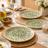 ASSIETTE PLATE HÉRACLÉE 27CM EN GRÈS DÉCOR VERT