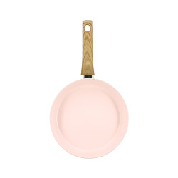 POELE 24CM EN ALUMINIUM  RECYCLÉ DE COULEUR ROSE INDUCTION COLORAMA