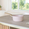 CASSEROLE 18CM ALUMINIUM RECYCLÉ COULEUR ROSE INDUCTION COLORAMA