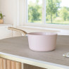 CASSEROLE COLORAMA 20CM EN ALUMINIUM RECYCLÉ ROSE INDUCTION