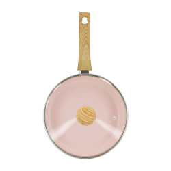 SAUTEUSE COLORAMA 24CM EN ALUMINIUM RECYCLÉ ROSE COUVERCLE EN VERRE